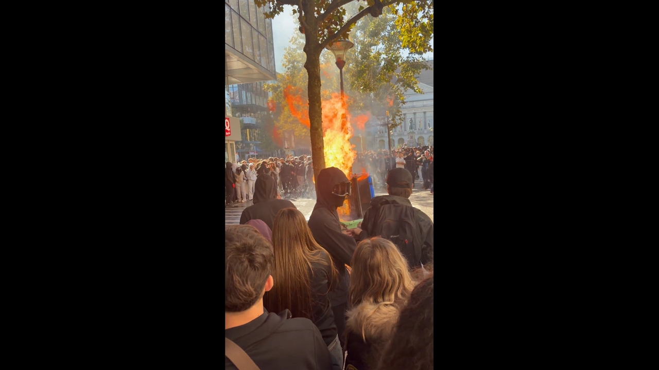 Student protests escalate as shops are vandalized in Liège, Belgium