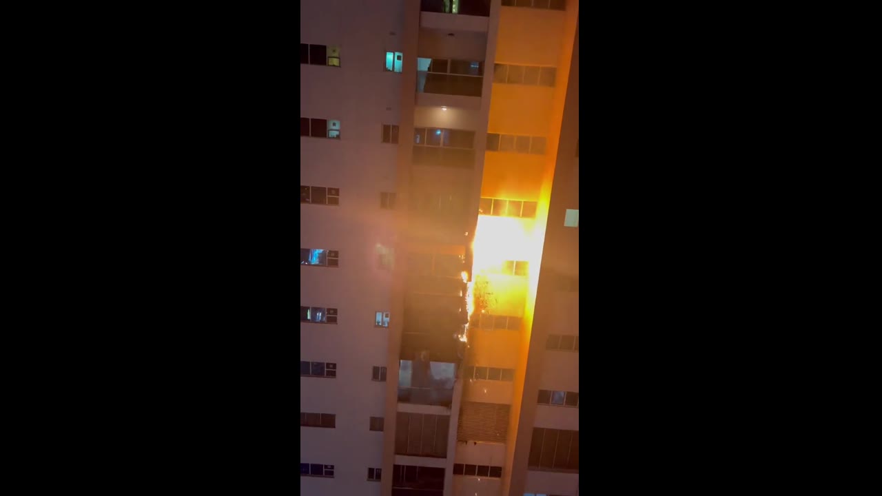 Terrifying blaze engulfs Ajman One Tower 02 in UAE's Ajman City