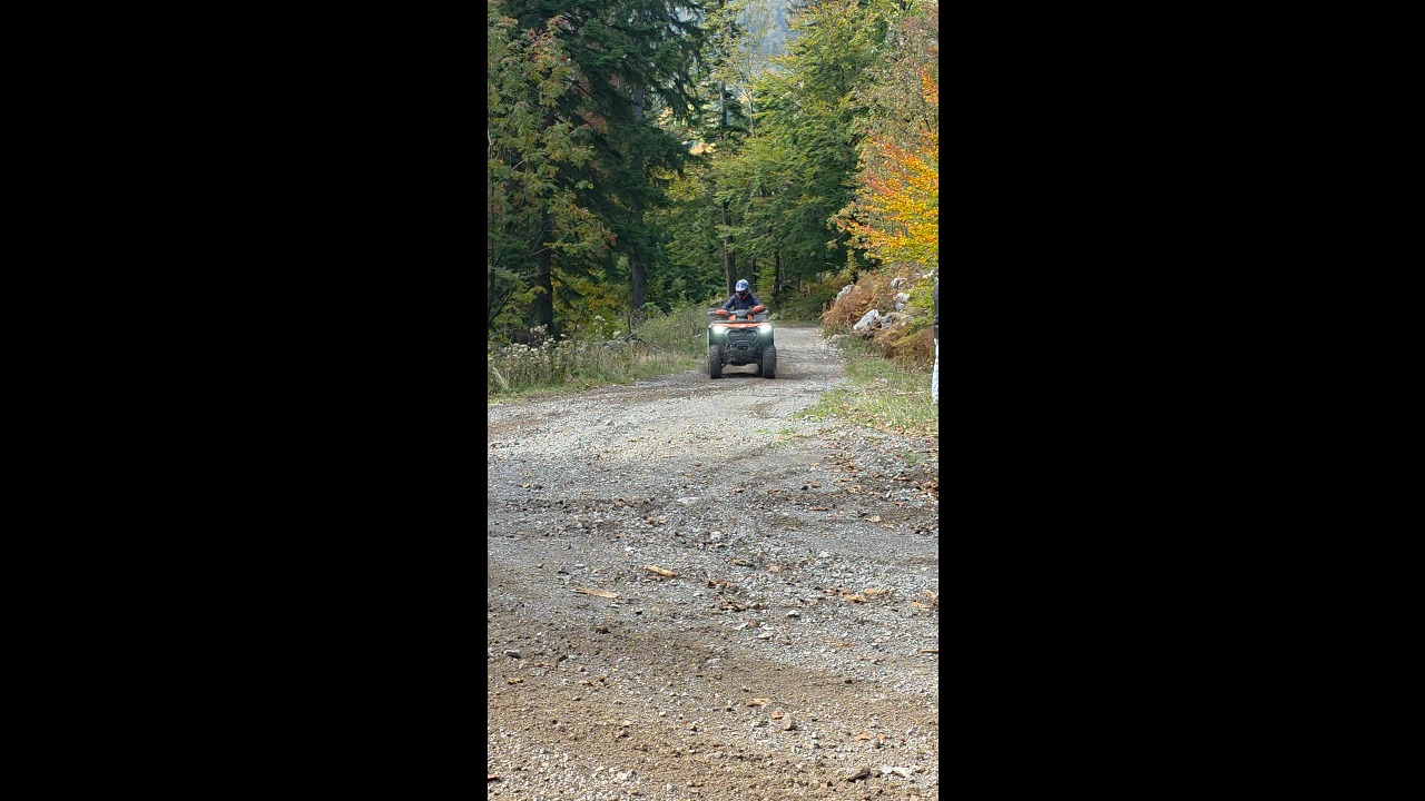 ATV rider loses control and crashes while attempting to drift in Mrkopalj, Croatia