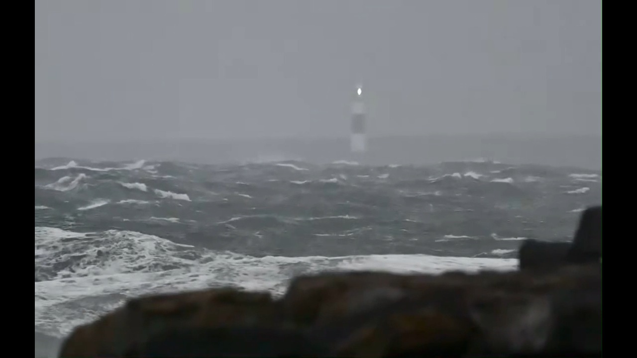Storm Boelo unleashes powerful waves along the Atlantic coast near Doolin Harbour, Ireland