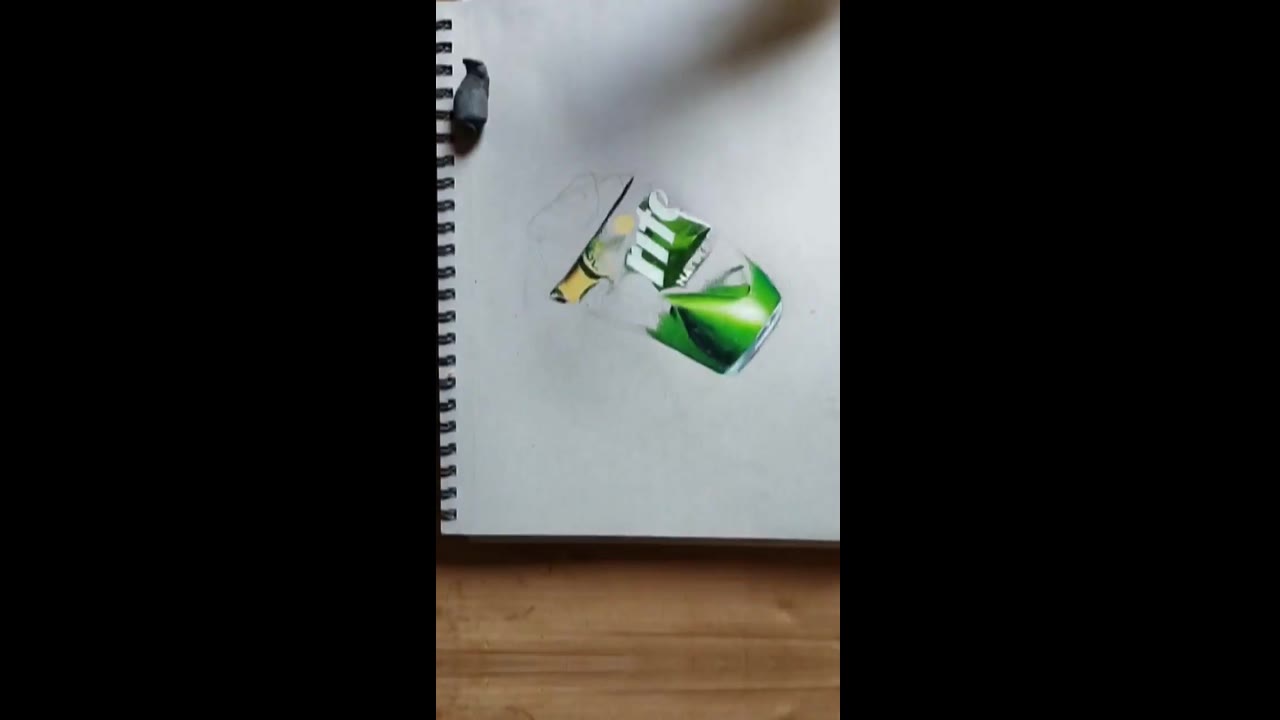 From grey to vibrant: a time-lapse journey of a sprite can drawing