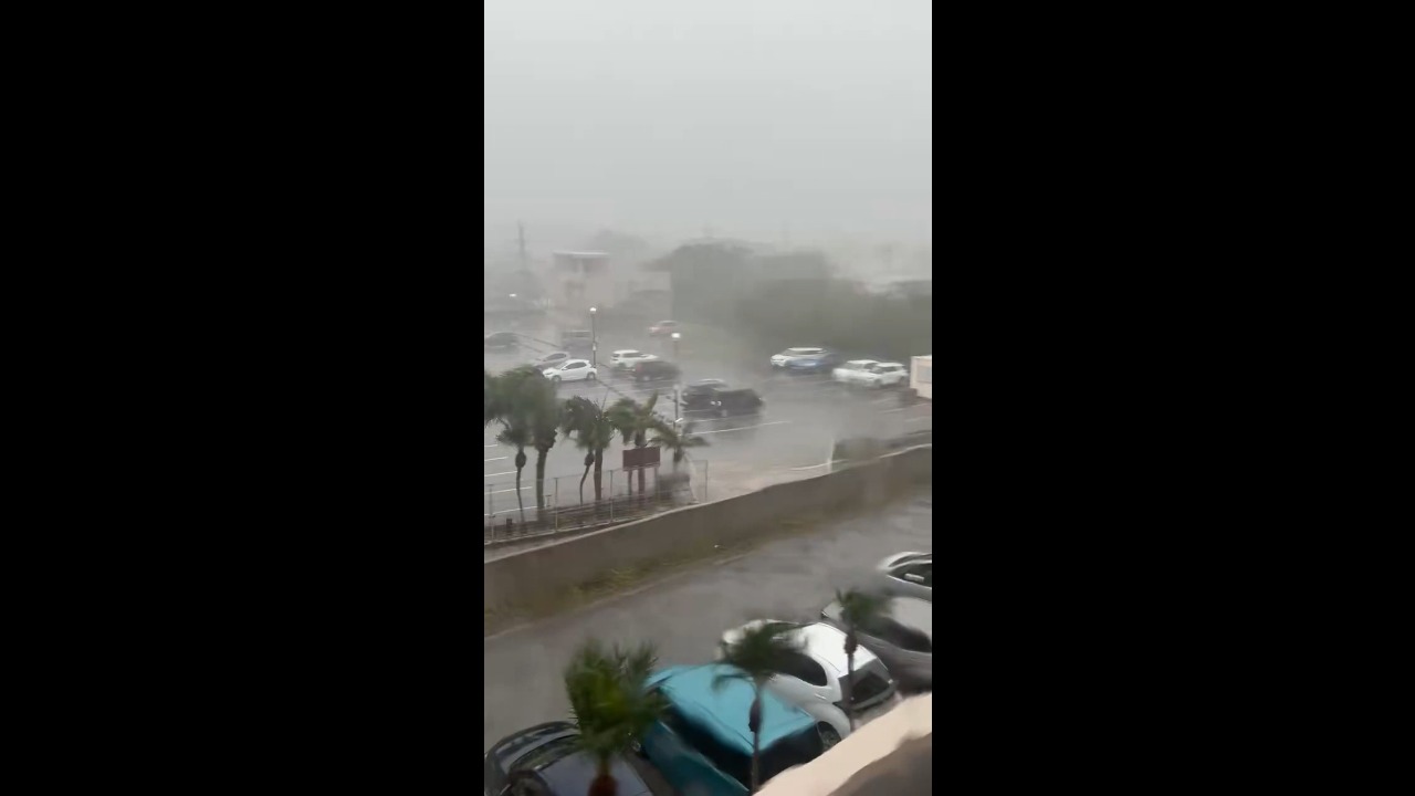 Typhoon Champi brings torrential rain and powerful winds to Ishigaki Island, Japan