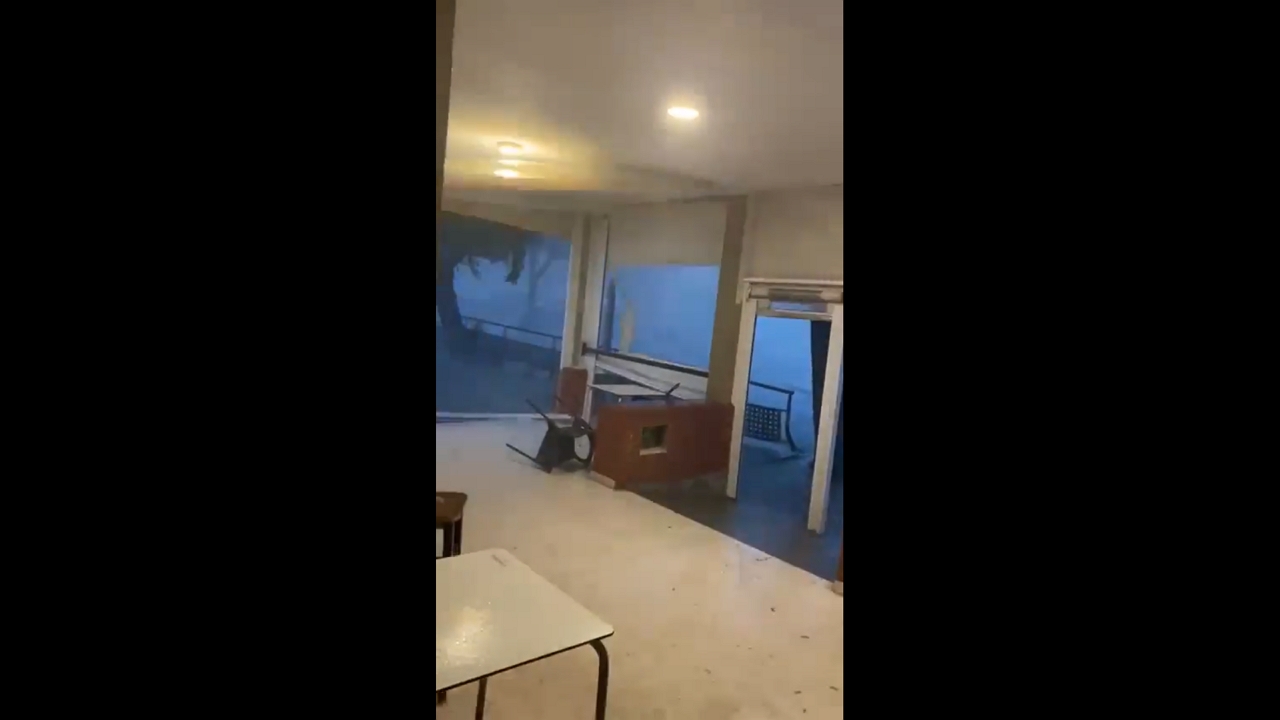Small tornado forms amid heavy rain and strong winds in Gibraleón, Spain