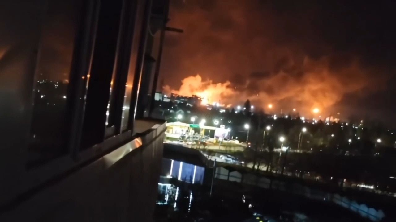 Ukrainian drone attack reportedly targets industrial hub as massive fire breaks out in Omsk, Russia