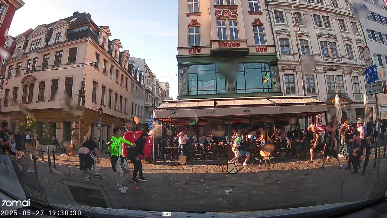 Chelsea and Betis fans clash before Conference League final in Wrocław, Poland