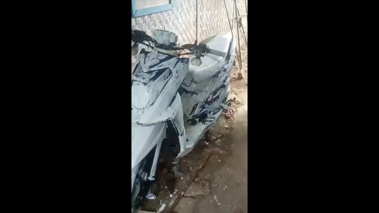 Kids turn idle paint into whimsical art on mom's motorbike!