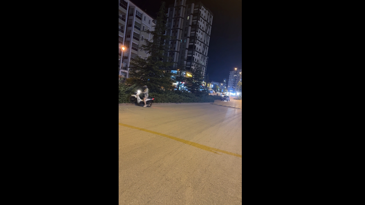 Motorcycle crash into bushes in Niğde, Turkey