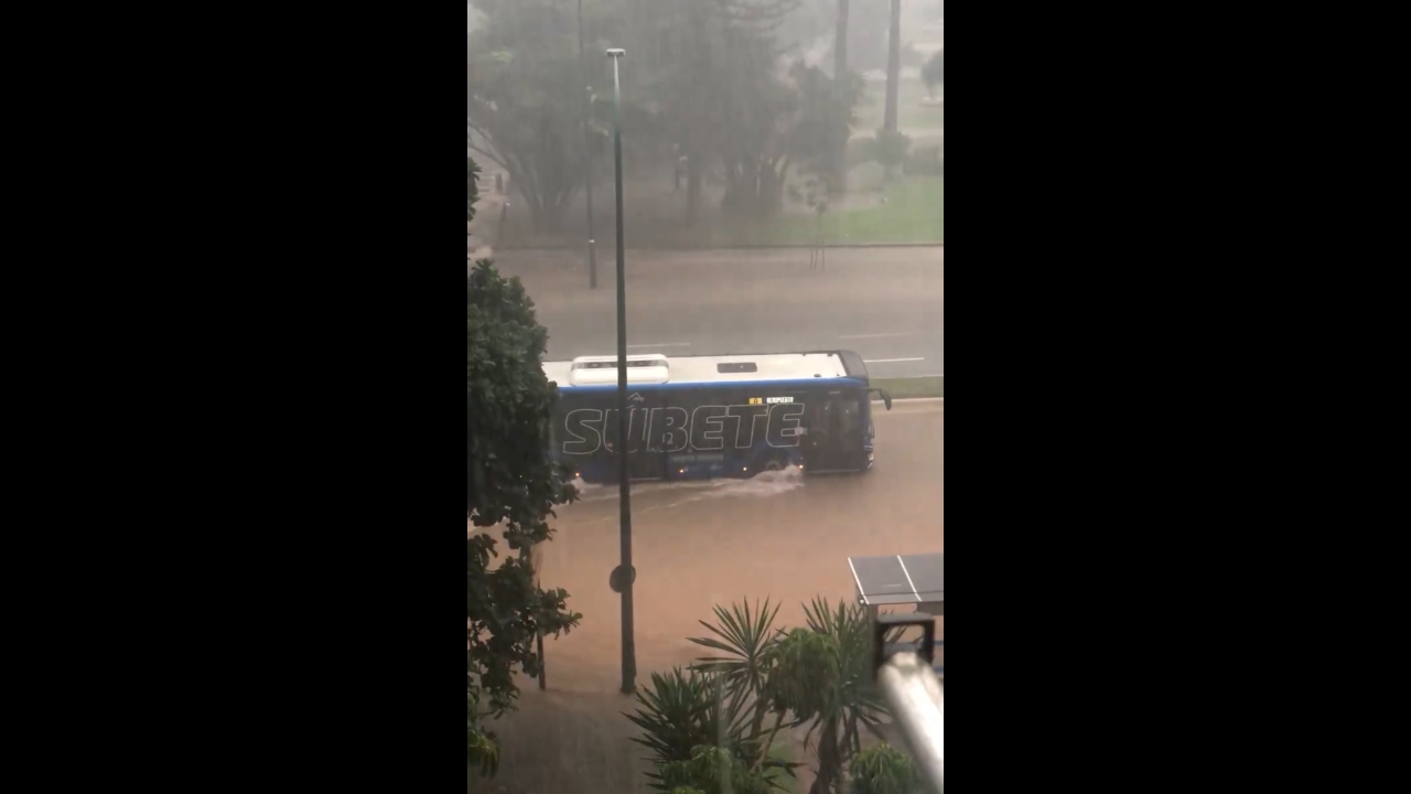 Storm floods Avenida de Andalucía in Málaga
