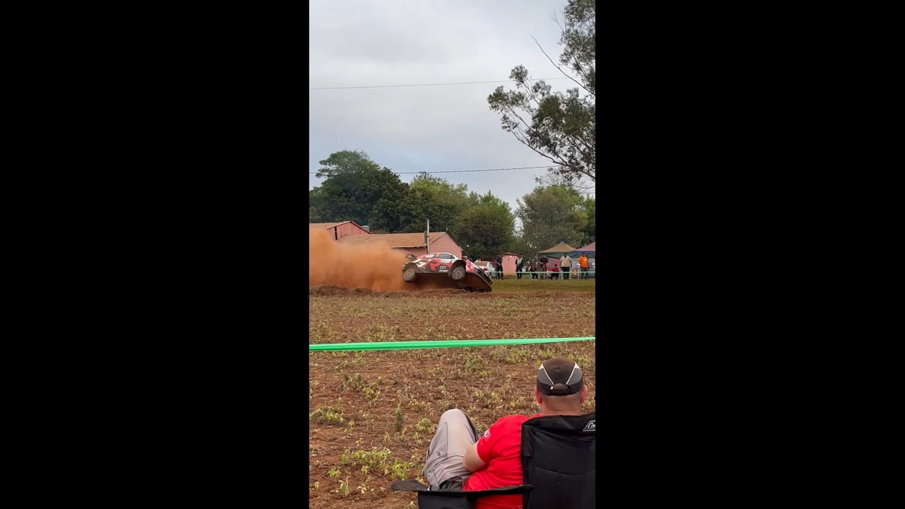 Katsuta crashes heavily during WRC Rally del Paraguay in Encarnación, Paraguay