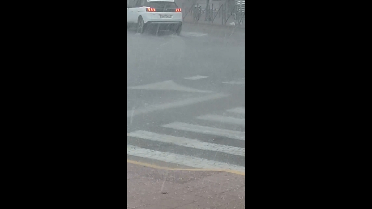 Torrential rain floods streets during severe storm in Roda de Berà, Spain