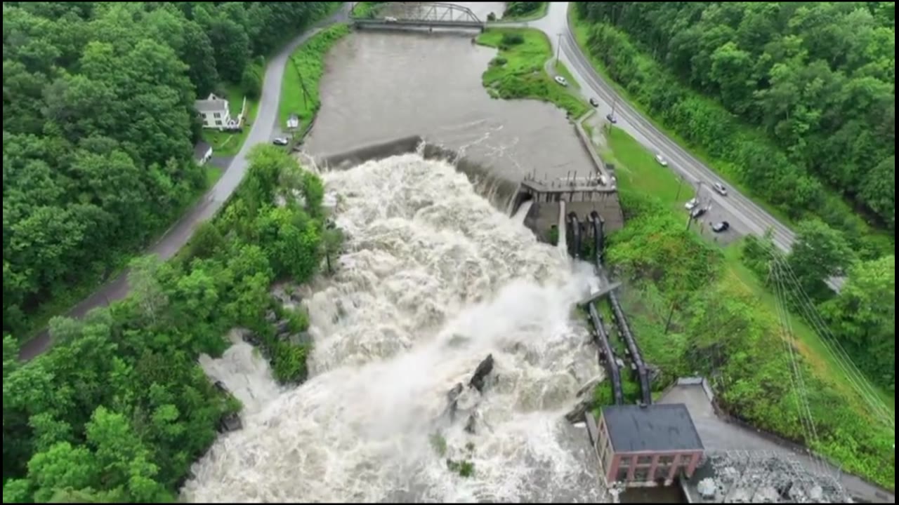 Torrential deluge engulfs Fairfax Falls: record rainfall ravages Vermont