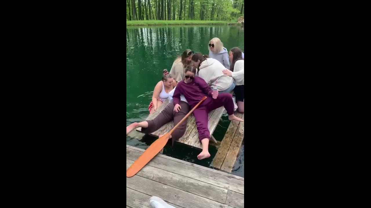 Unforgettable bachelorette fun: hilarious raft tumble at beer olympics afterparty!