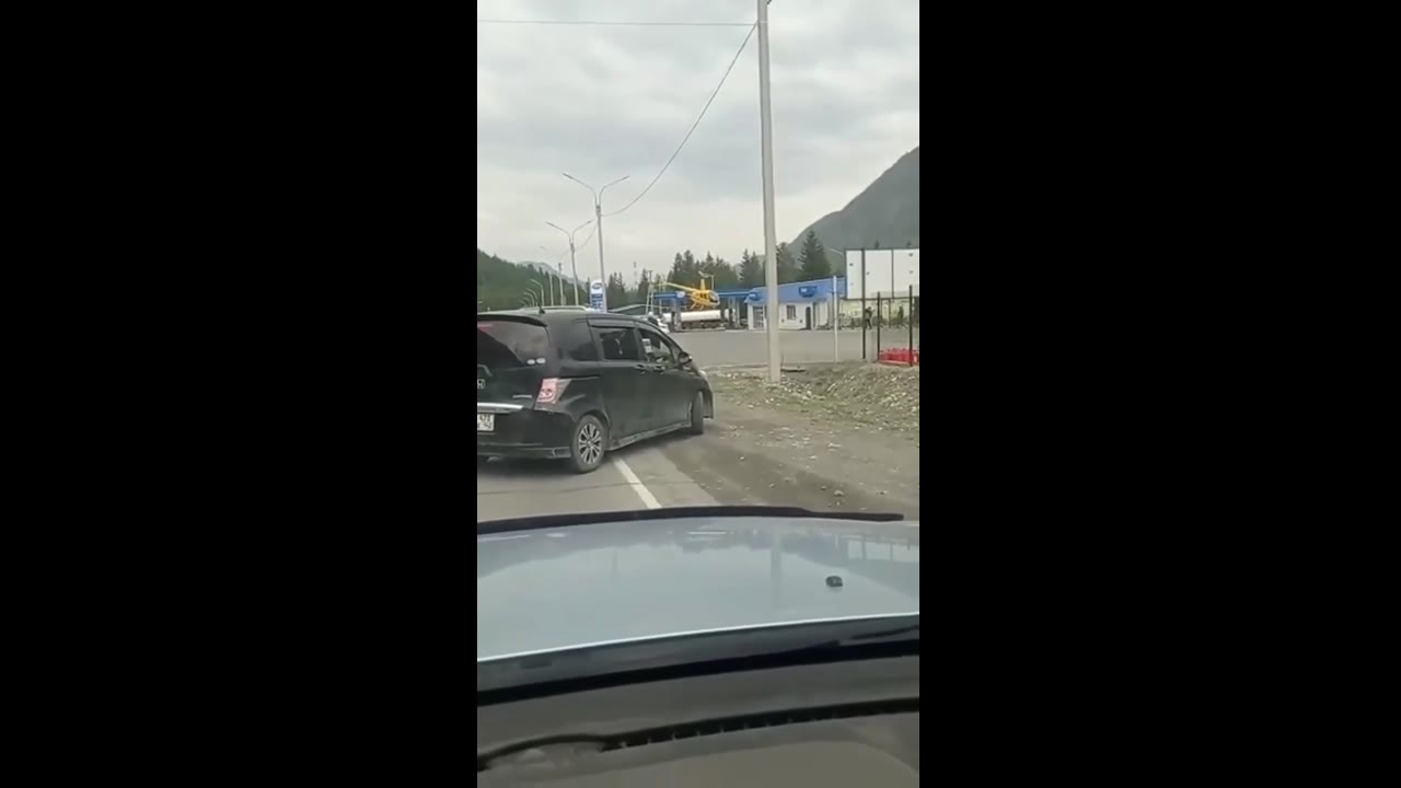 Unauthorized helicopter landing at gas station in Altai
