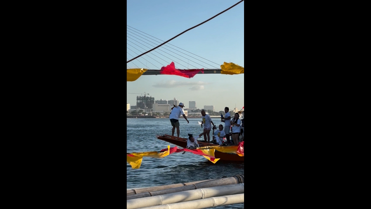 Santo Niño fiesta celebration on a boat turns lively in Cebu, Philippines