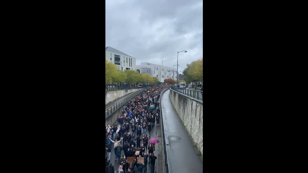 Thousands march in Rennes over rising living costs and cuts to public services in France