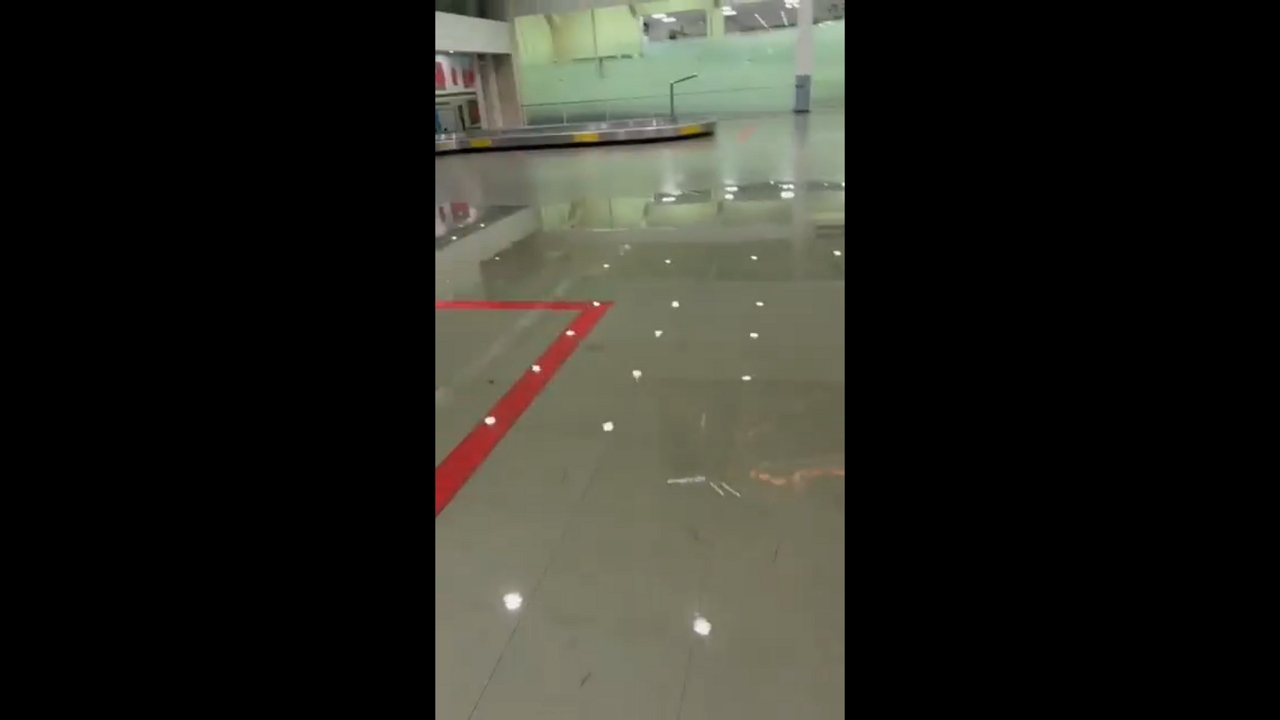 Severe flooding at Benito Juárez International Airport in Mexico