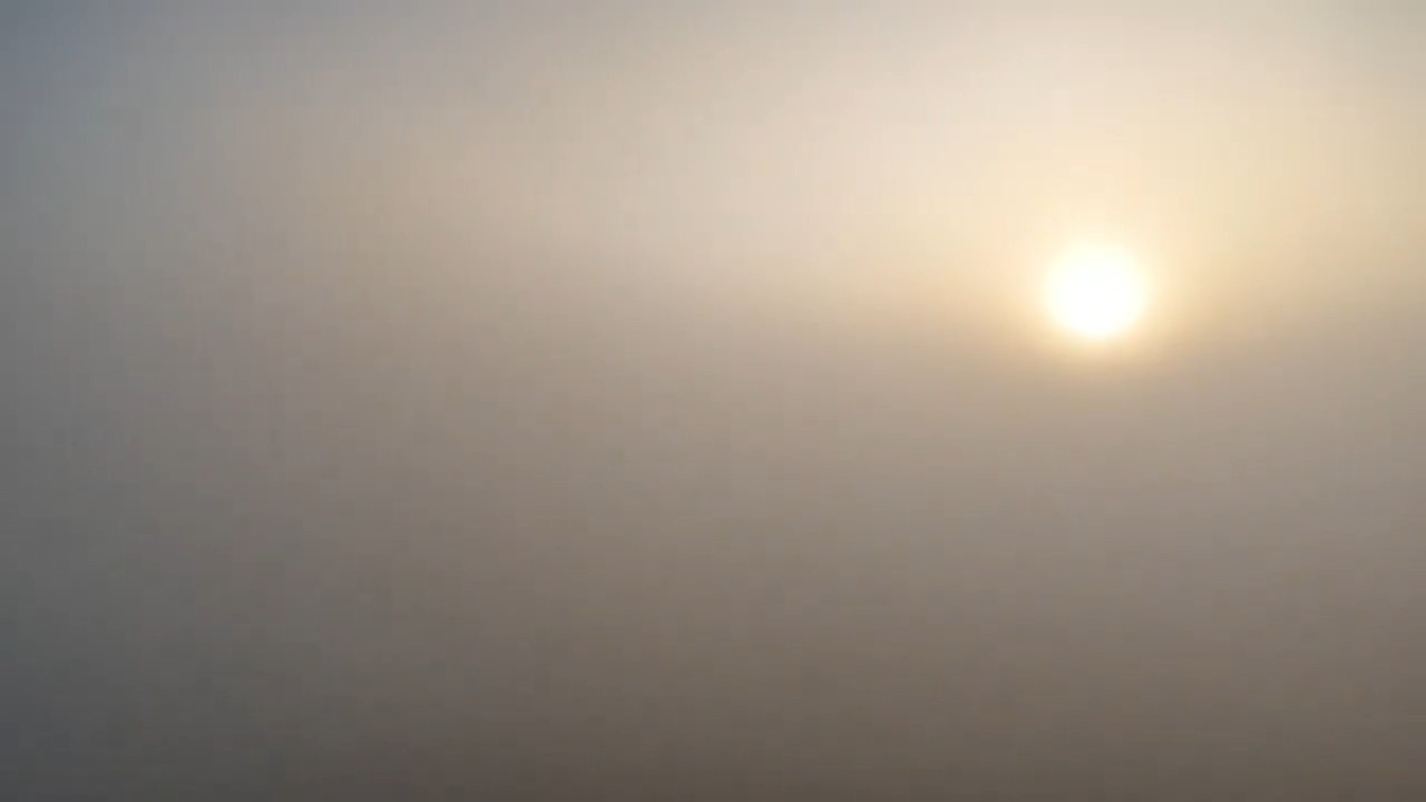 Drone descends through morning fog to reveal a golden sea of clouds in Wisconsin, USA