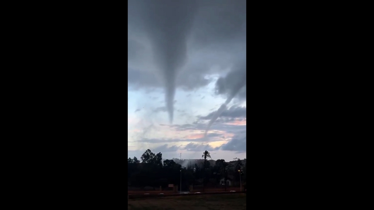 Waterspout spotted off the coast of Puerto de Mazarrón, Spain