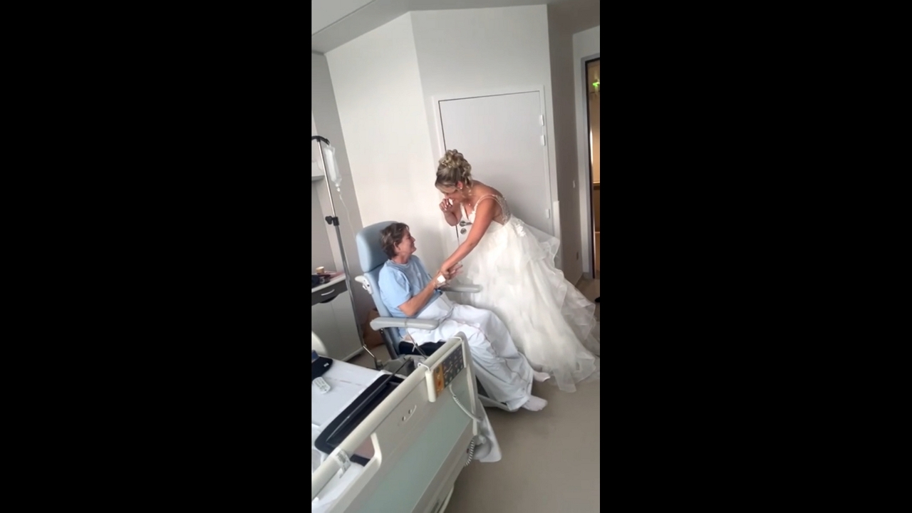 Bride surprises mother in hospital during emotional wedding moment in Trévenans, France