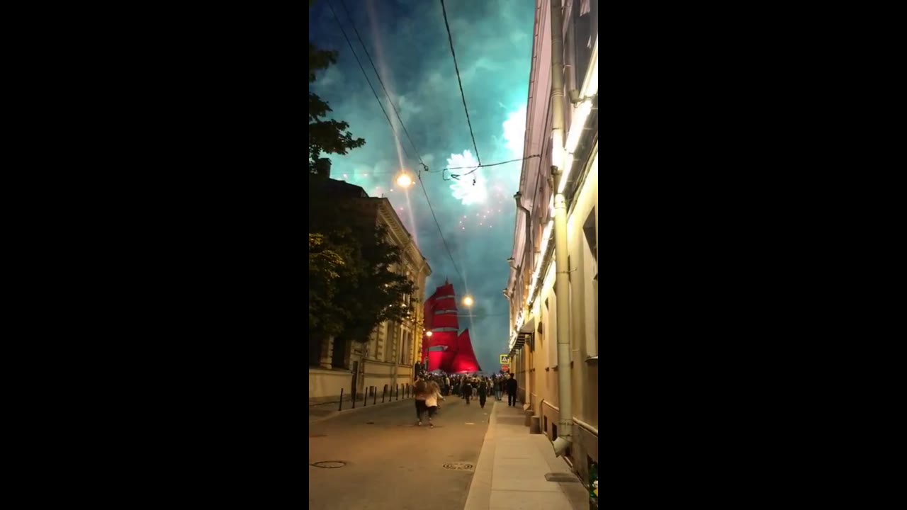 Scarlet sails 2023: a majestic graduation celebration in St. Petersburg captured in stunning video
