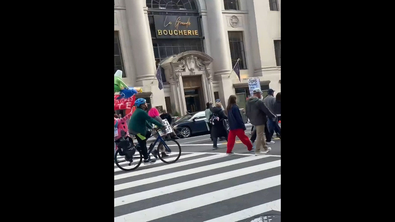 Protesters march with Trump effigy during No Kings rally in Washington, DC, USA