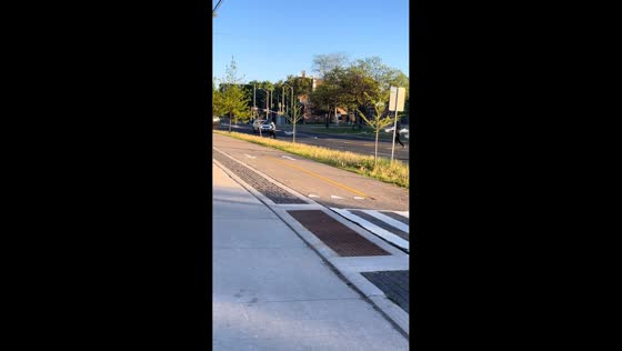 Boys playfully fire Roman candles while crossing busy road in Toronto, Canada