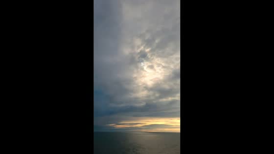 Partial solar eclipse viewed from cruise ship in Iceland