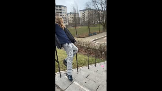 Teen falls from handrail after being hit by flying bag in Stockholm, Sweden