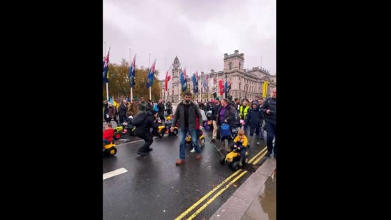 Children join farmers in protest over inheritance tax in Westminster