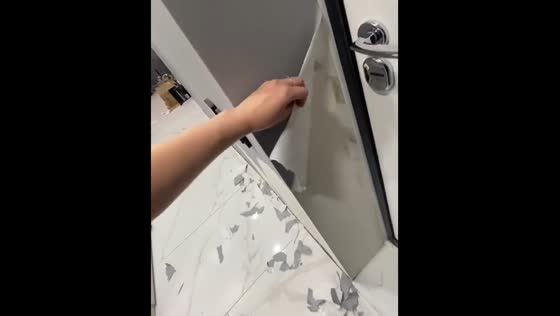 Dog peels wall paint in Nizhny Tagil, Russia