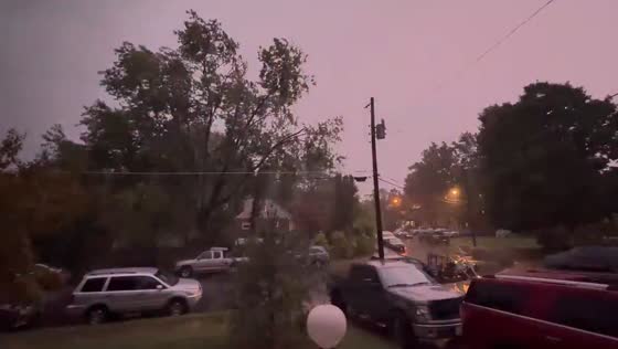 Lightning lights up the sky in Manassas, Virginia