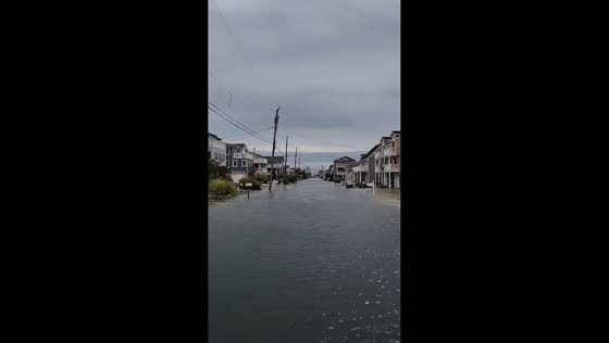 Nor’easter flooding submerges neighborhood in Long Beach Island, New Jersey, USA