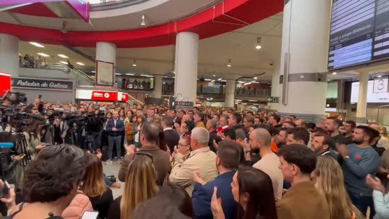 Mourners gather at Atocha station to honor victims of deadly train collision in Madrid, Spain