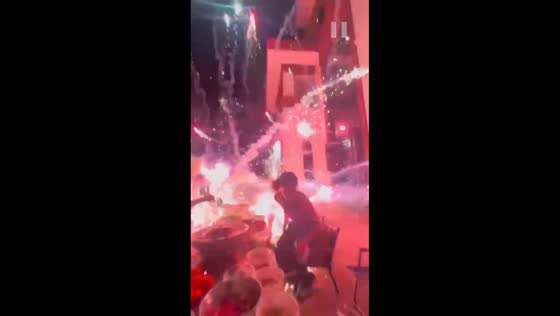Fireworks explosion caught on camera during celebration in Myanmar