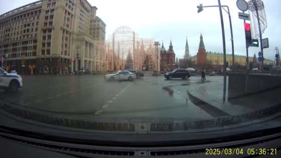 Man wearing pompom hat runs onto road to stop motorcade in Moscow, Russia