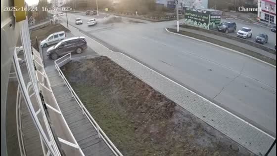 Three-car collision on Salavat Yulaev Avenue in Baymak, Russia