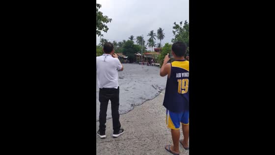 Mt. Kanlaon eruption aftermath: dried lava cements road in Calapnagan, Negros Western