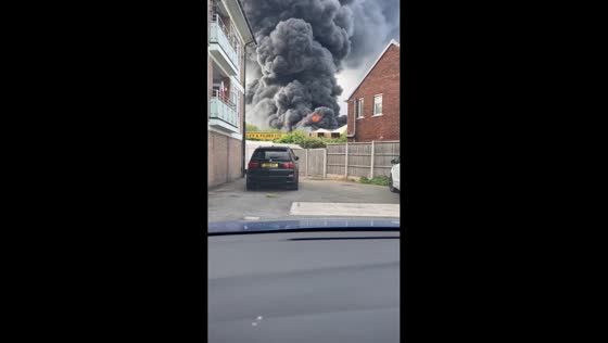 Massive cardboard fire erupts at recycling facility in Cheshire, UK