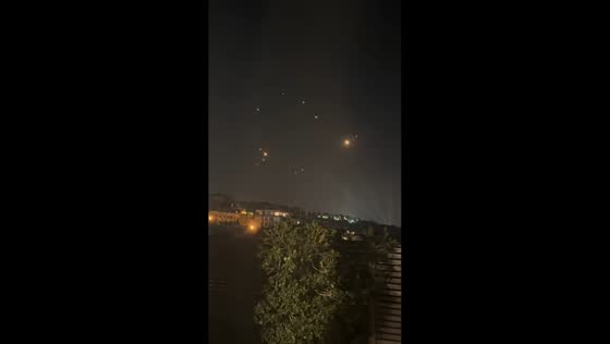 Lights in the sky amid escalating conflict in Fanar, Lebanon