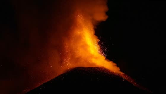 Raw power: Mount Etna's spectacular eruption lights up Sicilian sky