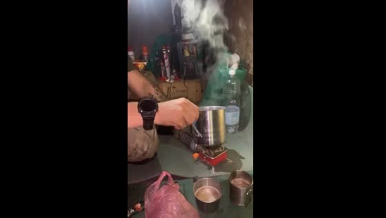 Survival and solidarity: Ukrainian soldiers brew coffee in underground trenches amidst conflict