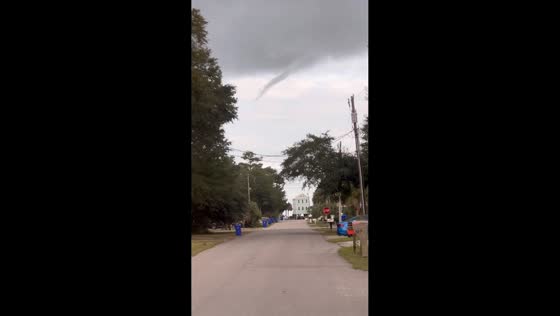 Early stages of funnel cloud observed in Surfside Beach, South Carolina, USA