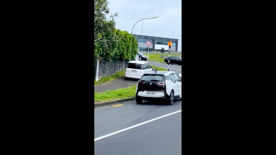 Vehicle spotted driving on sidewalk in Auckland, New Zealand