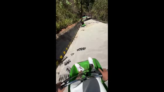 Young go-kart rider startled by unexpected snake on the track in Lam Dong, Vietnam