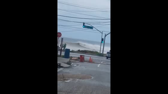 Strong winds and waves hit Bull Bay in St. Andrew, Jamaica