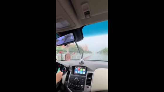 Broken windscreen wiper fails to clear fog in Jilin, China