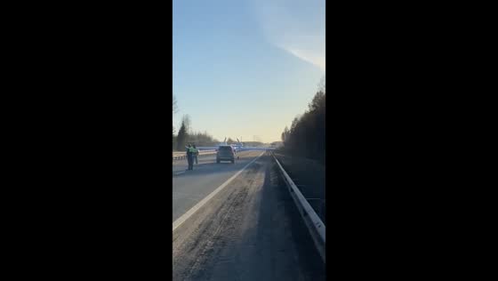 Light aircraft makes emergency landing on highway in Vologda, Russia