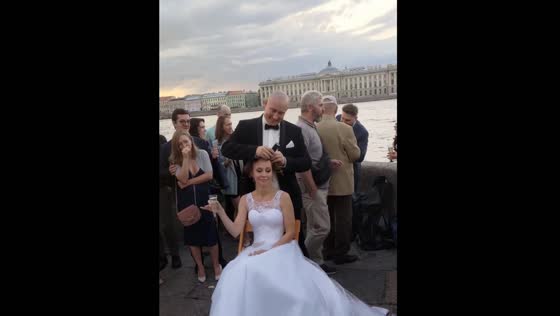 Surprise shaving ceremony: unconventional wedding in St. Petersburg