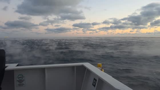 Cold snap drives rare atmospheric effects over the Gulf of Mexico near Heroica Veracruz, Mexico