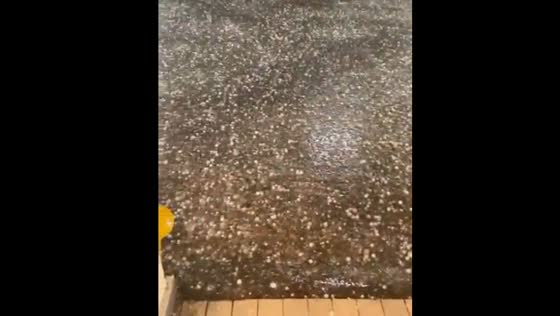 Heavy hailstorm in Sector 135, Noida, Uttar Pradesh, India